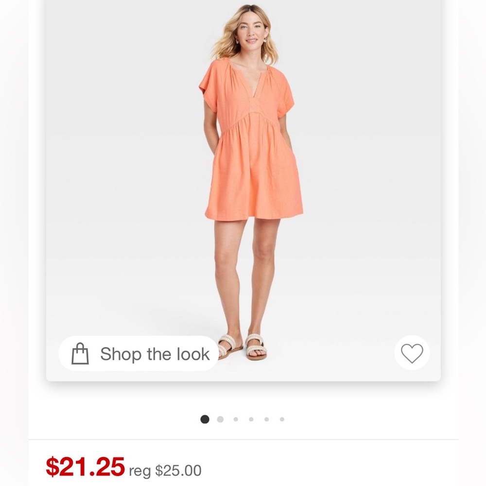 Women’s Short Sleeve Linen Mini Shift Dress
